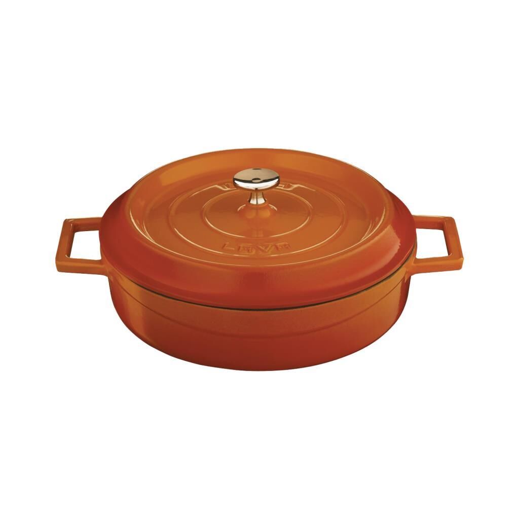 Lava Yayvan Döküm Tencere - Turuncu 28 cm - 3,4 Lt