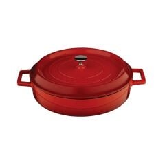 Lava Yayvan Döküm Tencere - Kırmızı 28 cm - 3,4 Lt