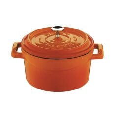 Lava Döküm Tencere 10 cm -  Turuncu - 0,35 Lt