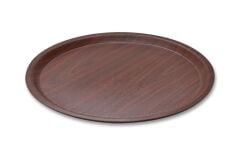 Kapp Yuvarlak Kaymaz Kraft Tepsi - Maun  43 cm