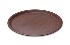 Kapp Yuvarlak Kaymaz Kraft Tepsi - Maun  33 cm