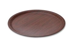 Kapp Yuvarlak Kaymaz Kraft Tepsi - Maun  33 cm