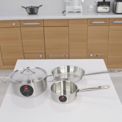 4 Parça Paslanmaz Çelik İnci Tencere Seti