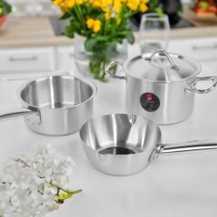 4 Parça Paslanmaz Çelik Mini Tencere Seti