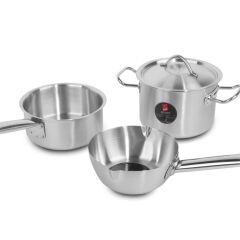 4 Parça Paslanmaz Çelik Mini Tencere Seti