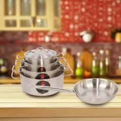 9 Parça Paslanmaz Çelik Gurme Tencere Seti