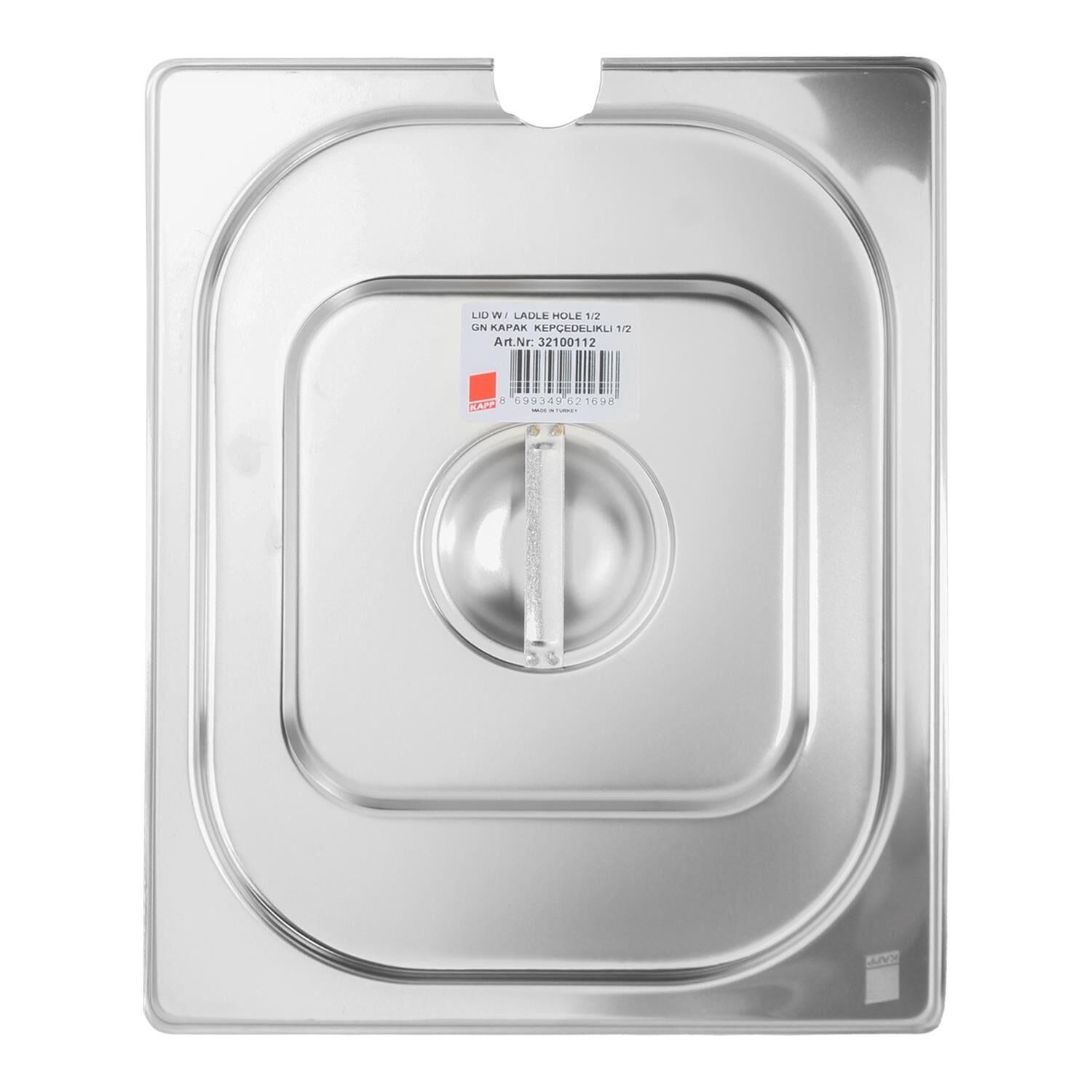 Kapp Çelik Gastronom Kapak (Kepçe Delikli) 1/2