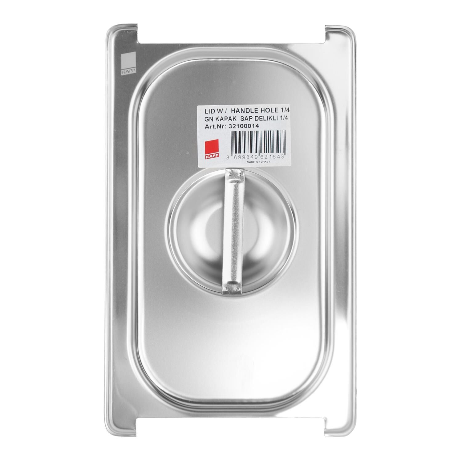 Kapp Çelik Gastronom Kapak (Sap Delikli) 1/4